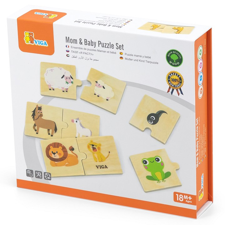 Viga Mom & Baby Puzzle Set front of the box