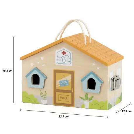 Wooden Vet Hospital Toy size