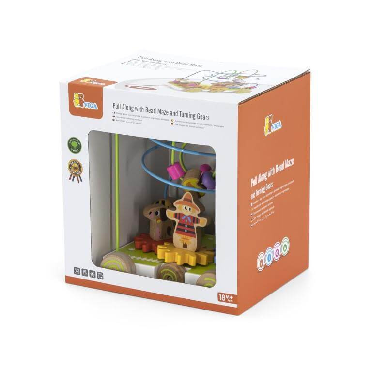 Viga Pull Along with Wire Beads and Turning Gears Box