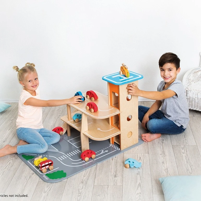 Beleduc Large Wooden Car Park & Garage Set - image 13