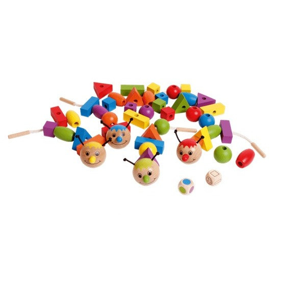 wooden threading game