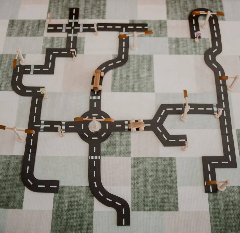 wooden road play set 2