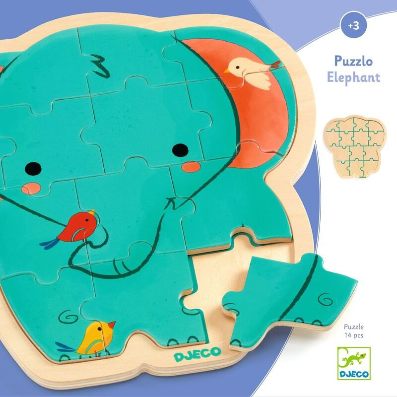Djeco Elephant 14pc Puzzlo Wooden Puzzle - image 5