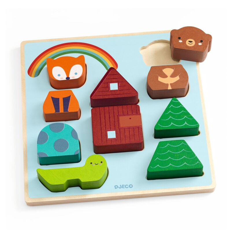 Djeco Rainbow Puzz & Match Wooden