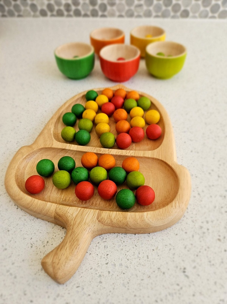 wooden acorn tray