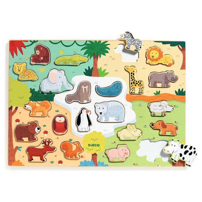 Djeco 22 Piece Animal Wooden Puzzle - image 2