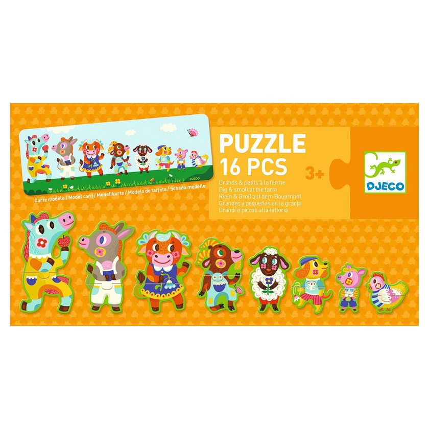 Djeco Big and Small Game on the Farm 16pc Toddler Puzzle - image 2
