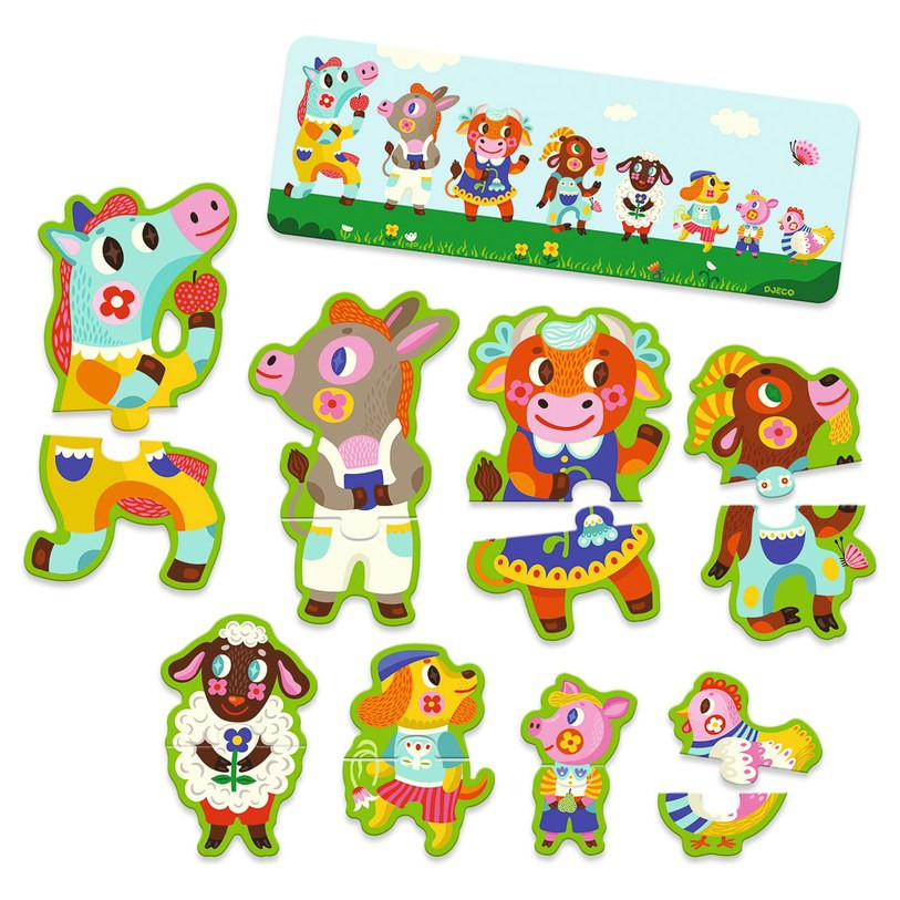 Djeco Big and Small Game on the Farm 16pc Toddler Puzzle - image 3