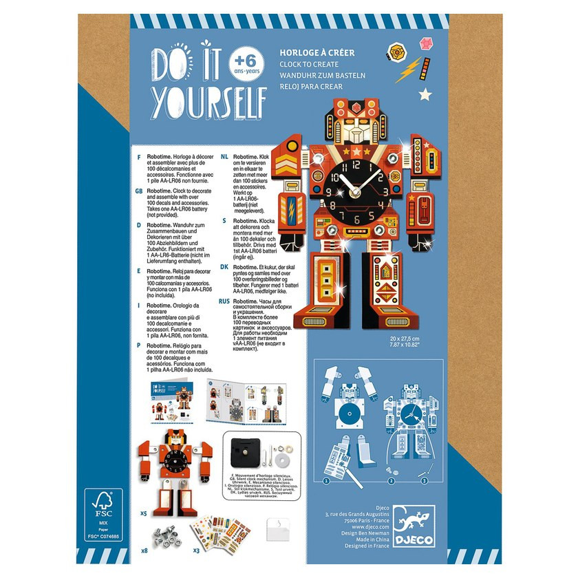 Djeco Do It Yourself Robotime Clock 6+ - image 6