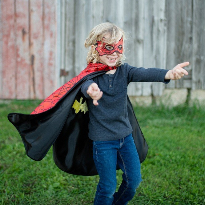 Great Pretenders Reversible Spiderman & Batman Cape with Mask - image 2
