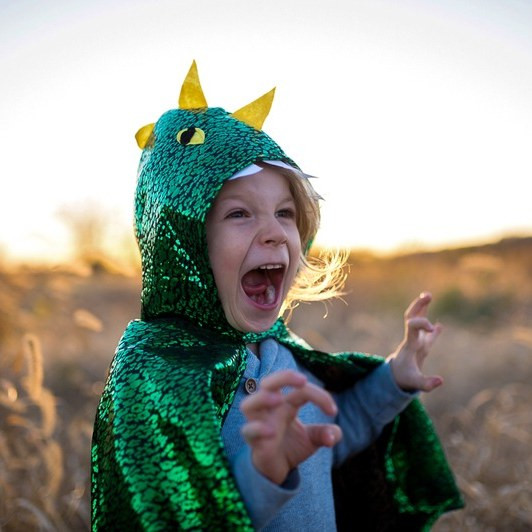 Great Pretenders Children's Metallic Green Dragon Cape Costume - image 8