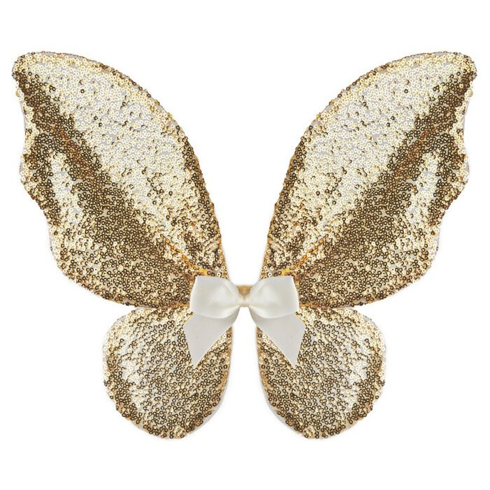 Great Pretenders Gracious Gold Sequins Skirt, Wings & Wand Kids Costume Set - image 4