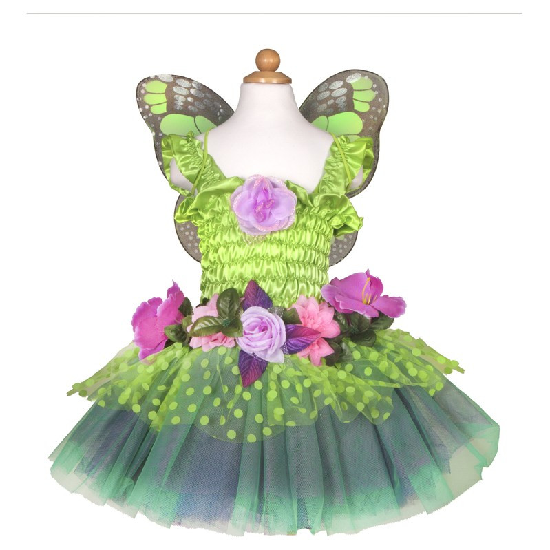 Great Pretenders Costume Green Fairy Blooms Deluxe Dress with Wings - image 2