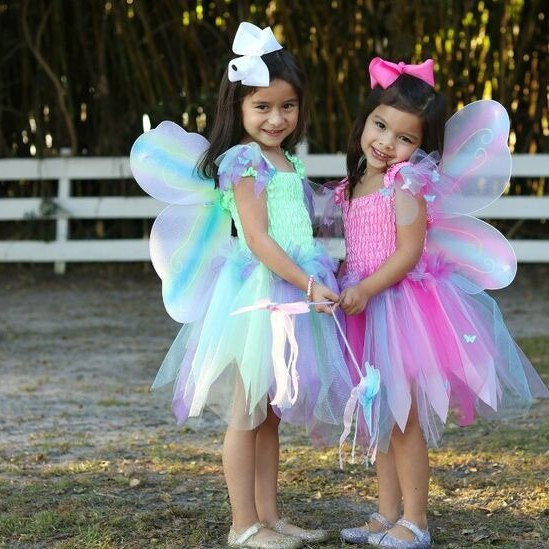 Great Pretenders Pink Butterfly Dress & Wings with Wand Kids Fairytale Costume Set - image 10