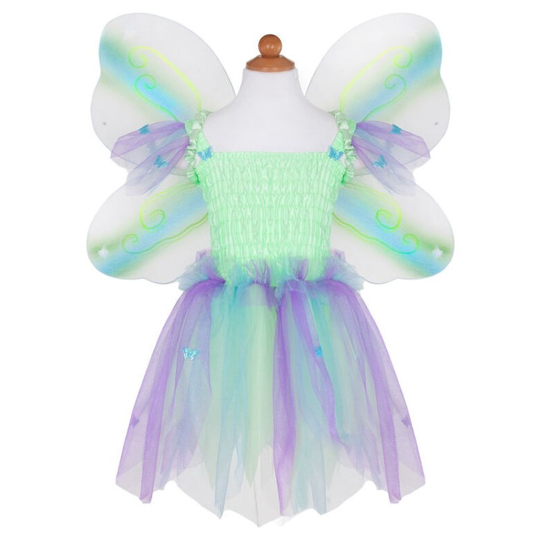 Great Pretenders Green Ruffles Butterfly Dress & Wings with Wand Kids Wonderland Fairytale Costume Set - image 2