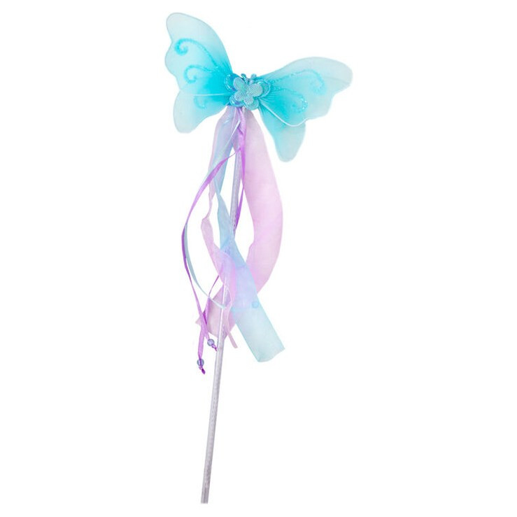 Great Pretenders Green Ruffles Butterfly Dress & Wings with Wand Kids Wonderland Fairytale Costume Set - image 3