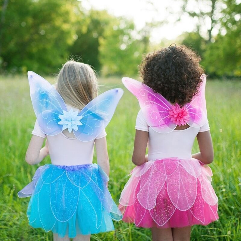 Great Pretenders Pink Fancy Flutter Skirt with Wings & Wand Fairy Costume Set - image 7