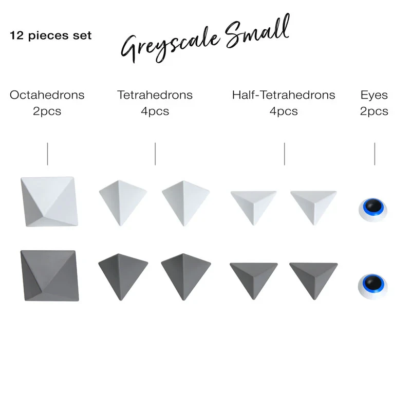 Trido Magnetic Blocks Greyscale Large Set