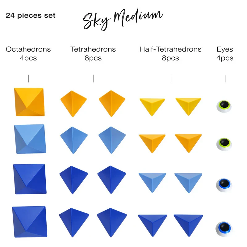 Trido Magnetic Blocks Sky Medium parts