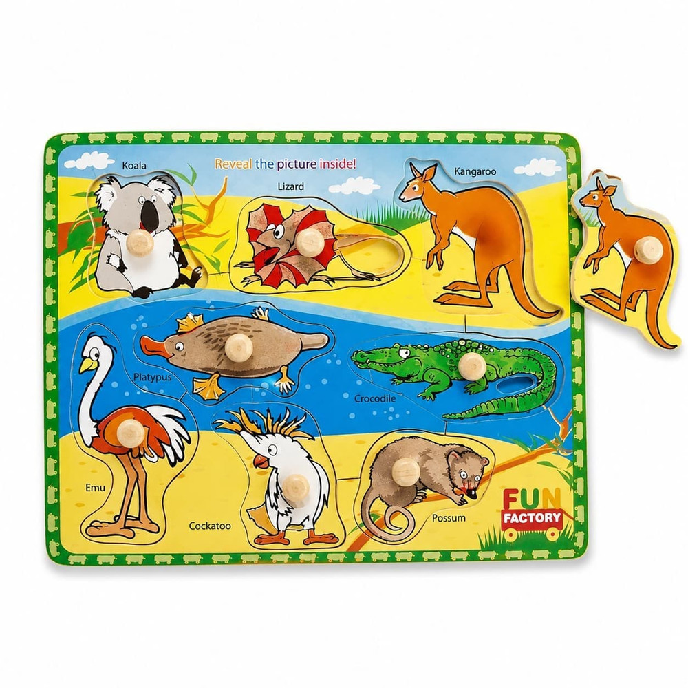 Australian Animal Puzzle with Knobs