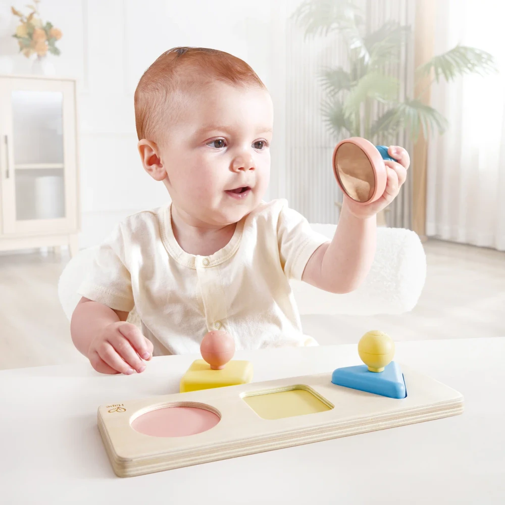 Hape Montessori Mirror Shape Puzzle with child