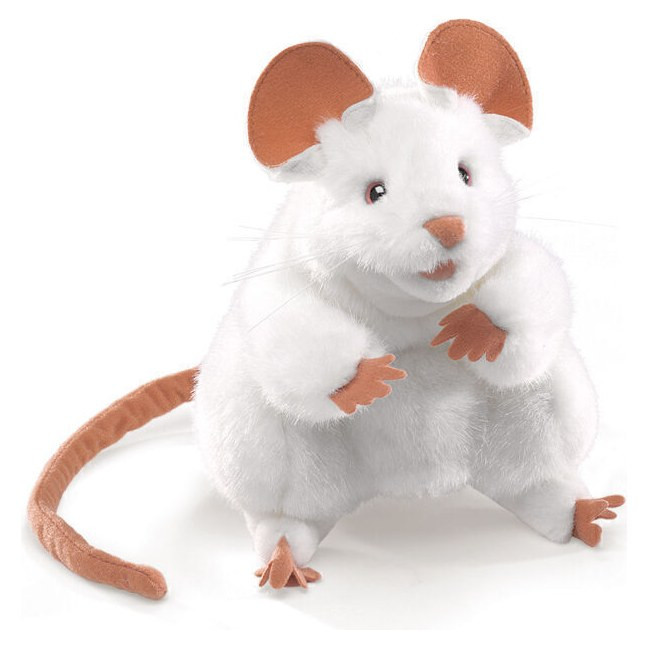 Folkmanis White Mouse Hand Puppet