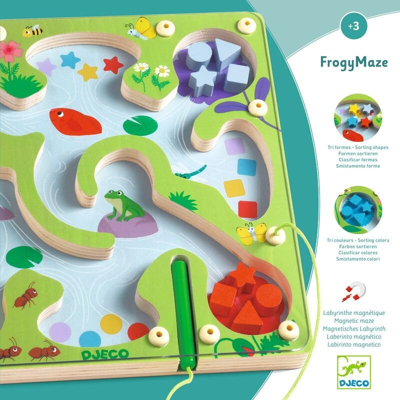 Djeco Wooden FroggyMaze with Magnetic Pen - image 4