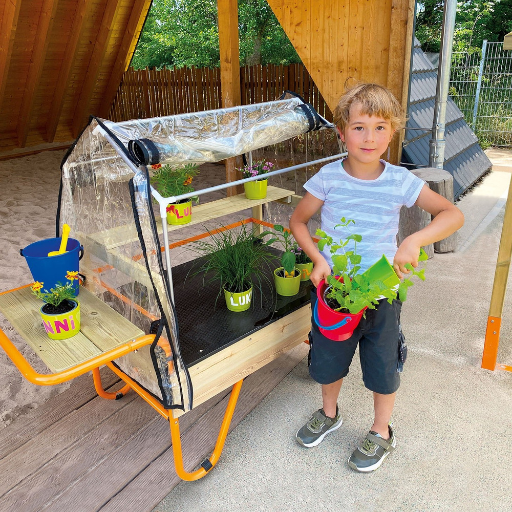 Beleduc Mobile Greenhouse with Boy
