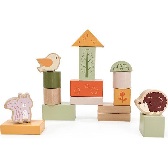 wooden kids forest themed blocks