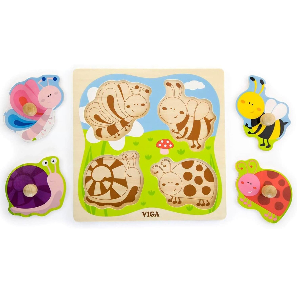Viga Big Knob Puzzle - Insects parts