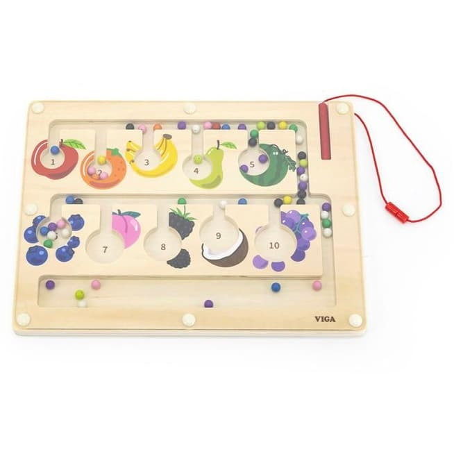 Viga Magnetic Maze - Fruit Counting & Colour Sort