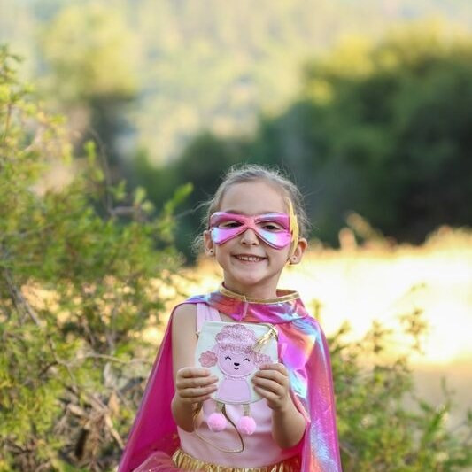 Great Pretenders Super-duper Tutu Cape & Mask Pink & Gold Kids Costume - image 2