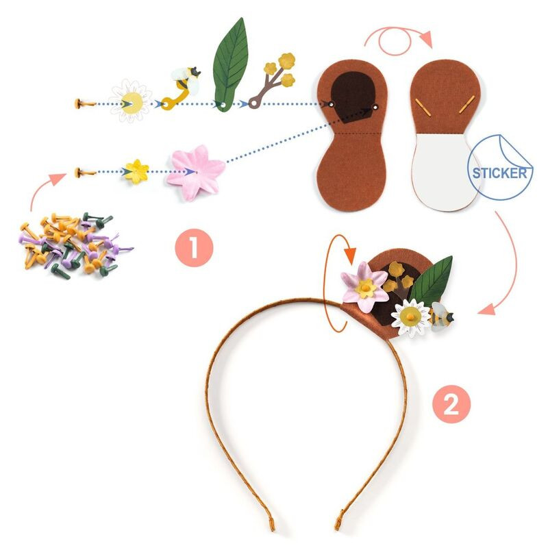 Djeco Do It Yourself Boho Woodland Headpiece Flower Friends 1