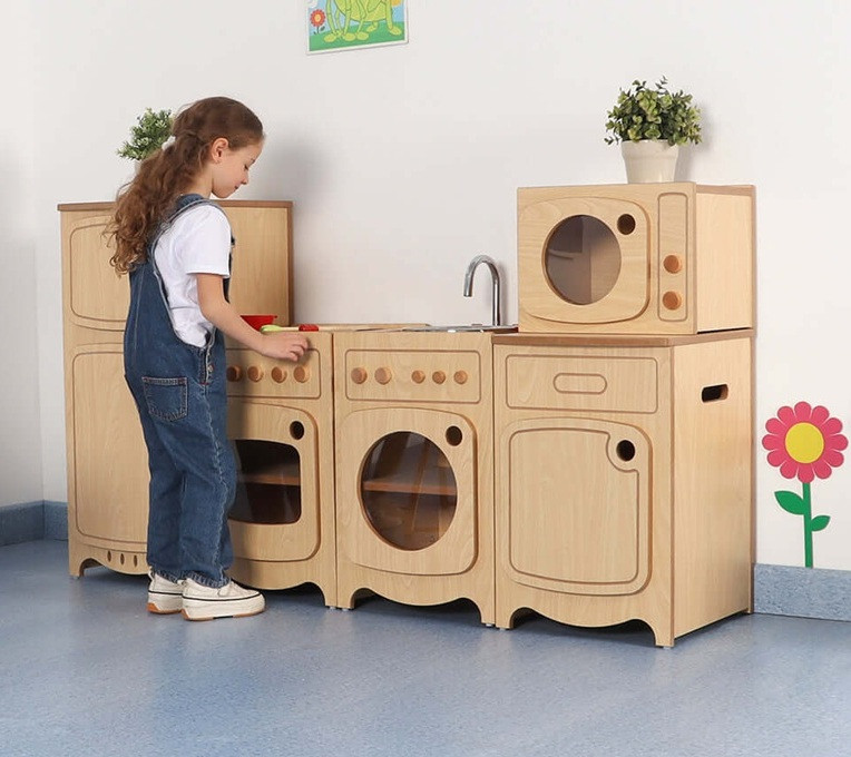 kinderplay natural home corner kids kitchen set