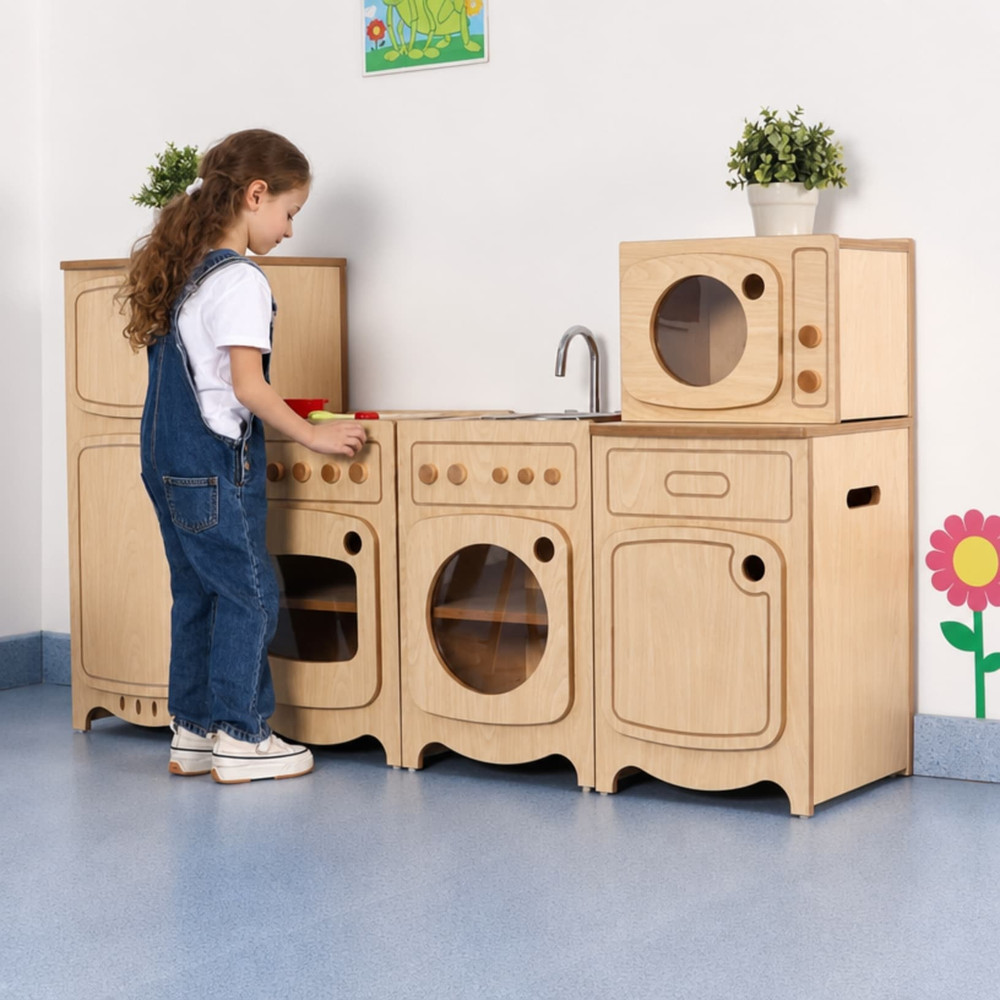 kinderplay natural home corner kitchen set