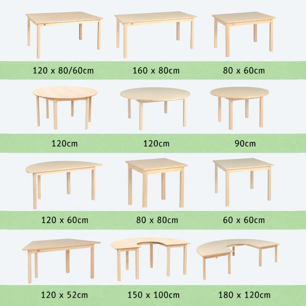 kids wooden tables various sizes