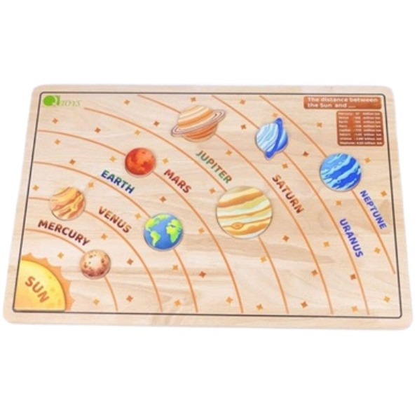 wooden solar system puzzle for kids