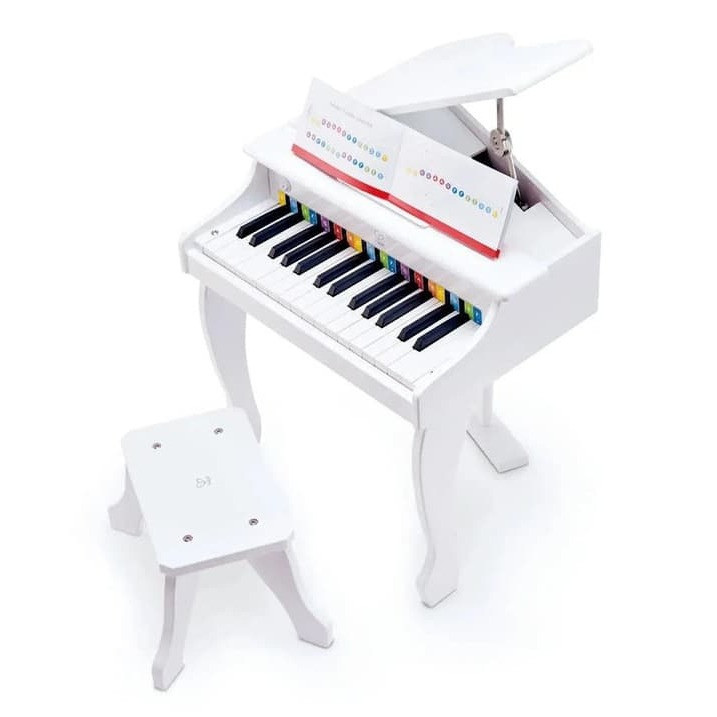 Hape Deluxe White Grand Piano Thirty Key Piano Toy