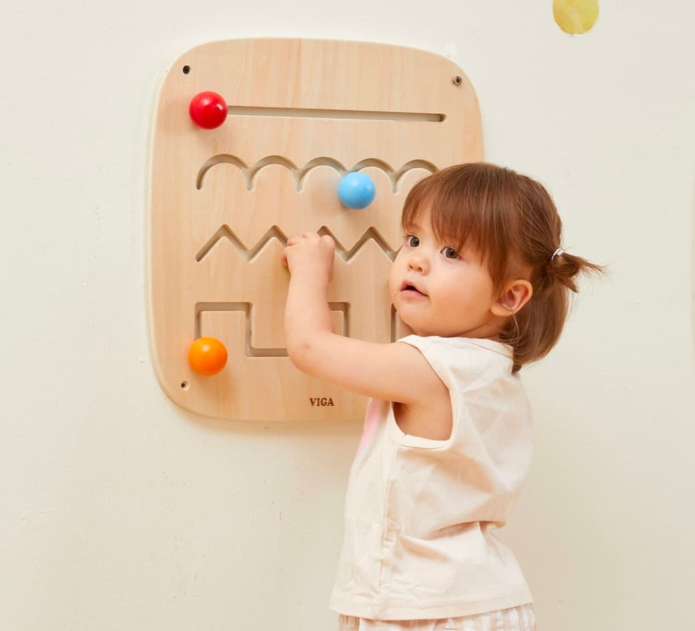 Montessori Natural Sensory Wall Activity Panels - Tracing Patterns