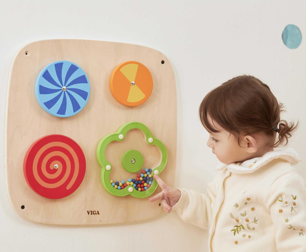 Montessori Natural Sensory Wall Activity Panels - Spinning Patterns