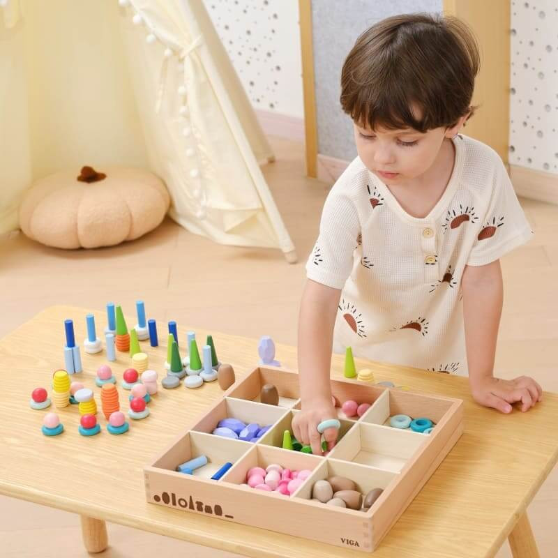 Wooden Loose Parts Rainbow Tray - similar to Grapat Mandala