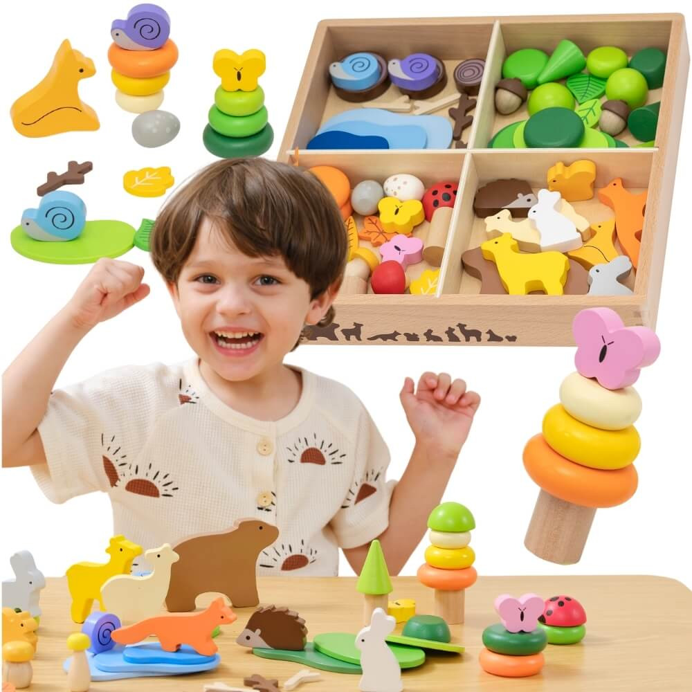 Forest Tales Wooden Loose Parts Tray Set