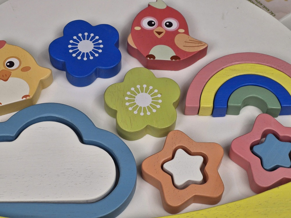 Qtoys Sky and Nature Balance Toy with rainbows, clouds and birds