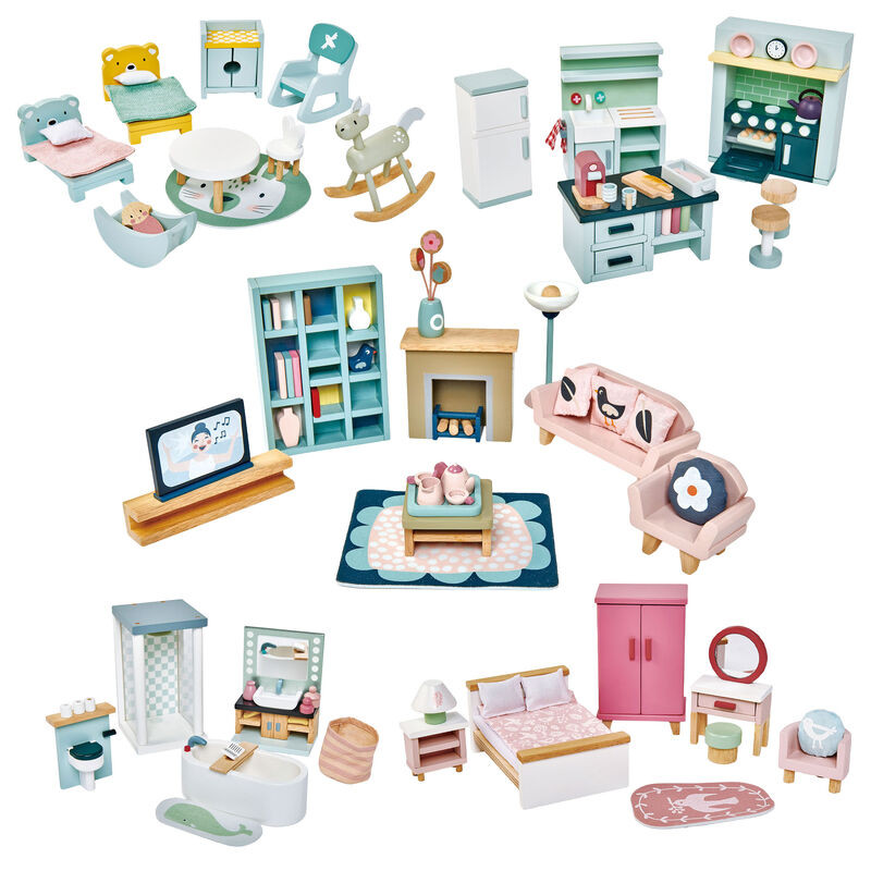 Tenderleaf Deluxe Dollhouse Room Furniture Set