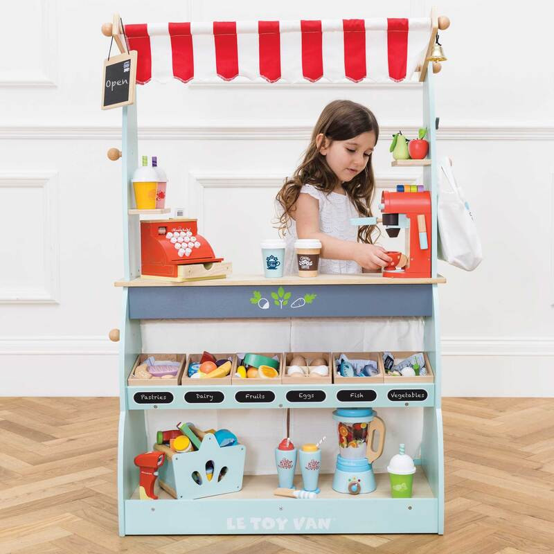 Le Toy Van Market Stall with girl 
