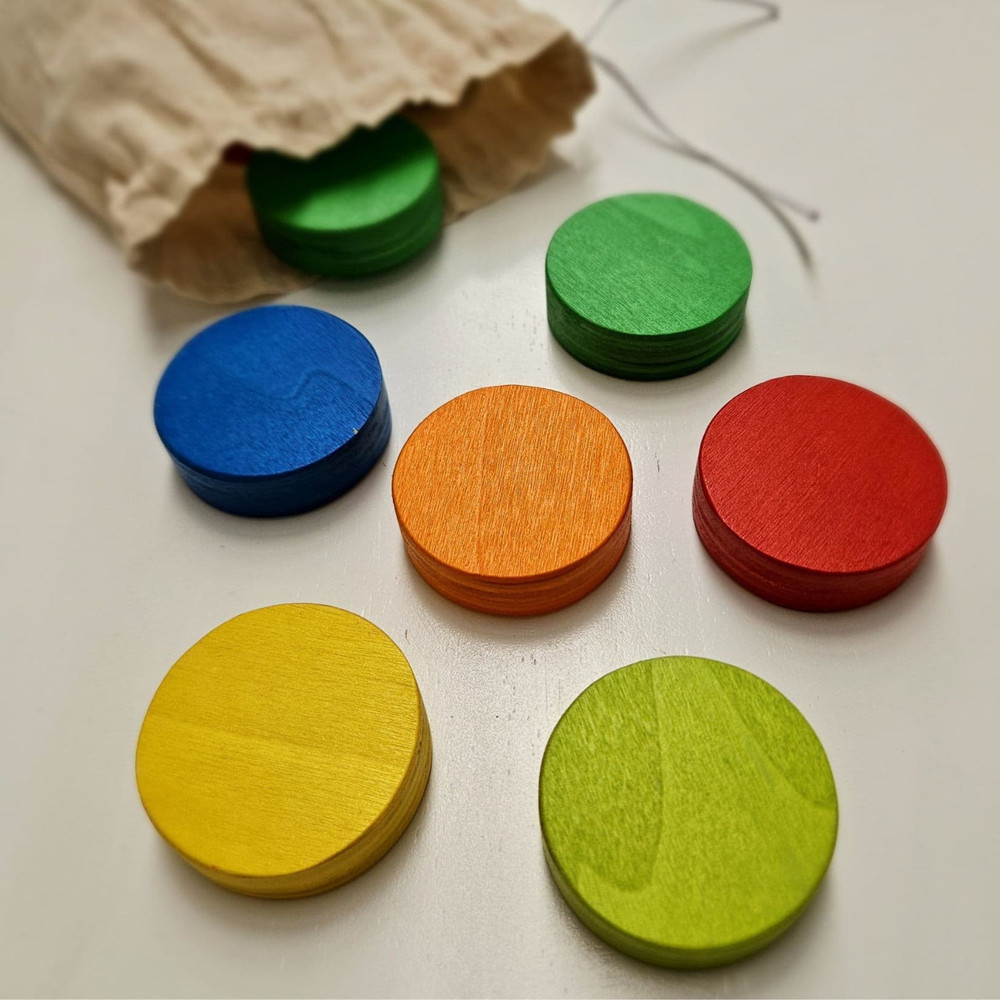 Qtoys Rainbow Wooden Coins 18pcs 1