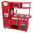 kids retro wooden toy kitchen in red