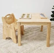 square table and toddler chair