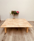 low square wooden table for kinders
