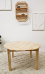 round wooden natural table for kids